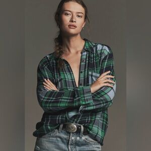 * See photo flaw* Anthropologie The Hadley Relaxed Buttondown by Pilcro. L.